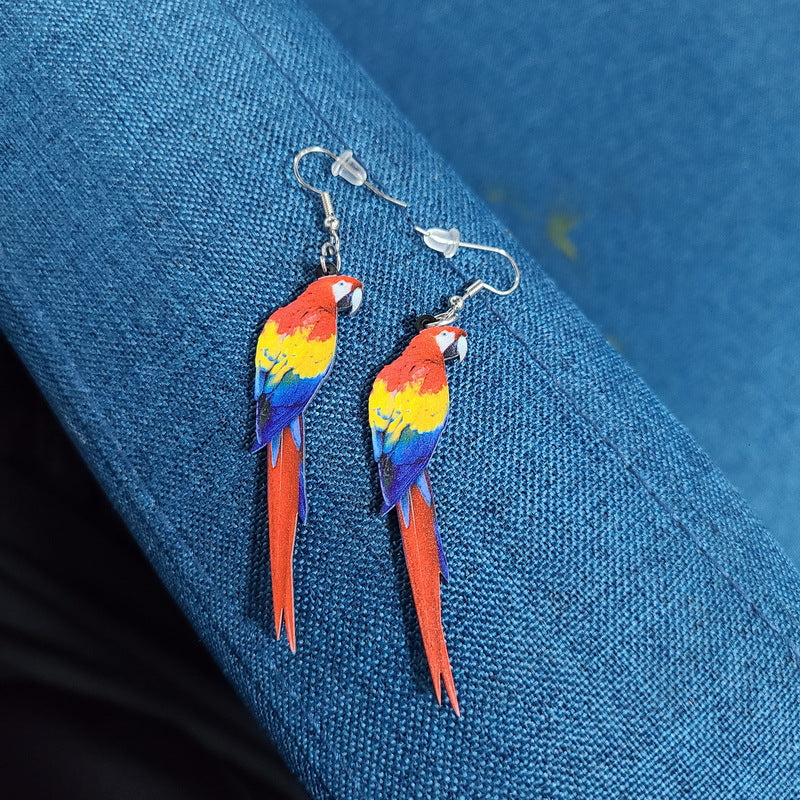 Acrylic Laser Cut Hummingbird Pigeon Eagle Owl Parrot Earrings