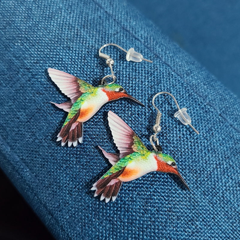 Acrylic Laser Cut Hummingbird Pigeon Eagle Owl Parrot Earrings