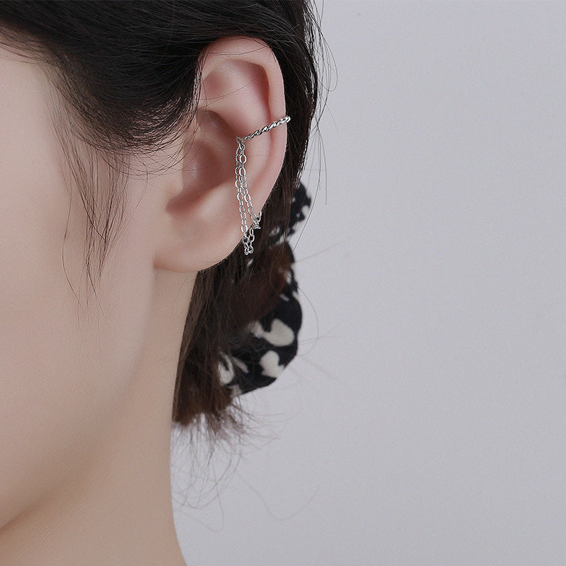 Sweet Art Handmade Double-layered Tassel Twist Ear Clip